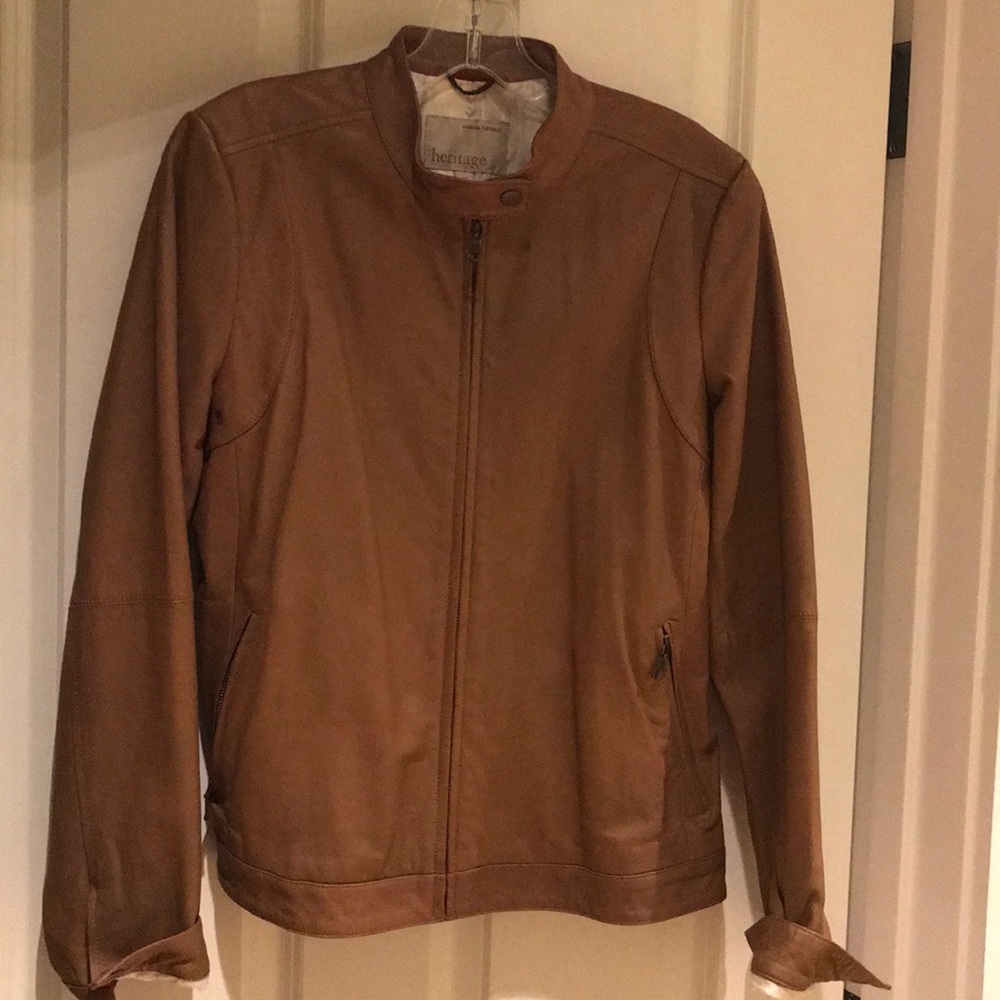 Tan leather jacket